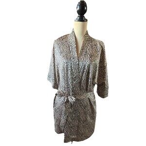 Cassandra Intimates Leopard Print Robe S/M New